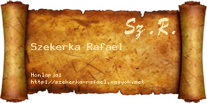 Szekerka Rafael névjegykártya